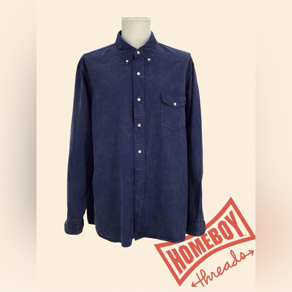 Ralph Lauren Blue Casual Button Down Shirt. Size XXL